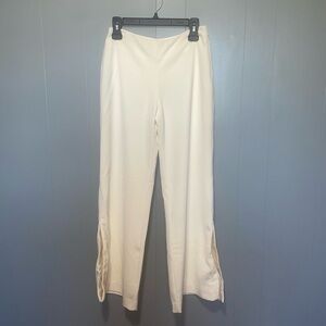 White House Black Market Ivory High Waist Dress Pants Split Leg Size 4